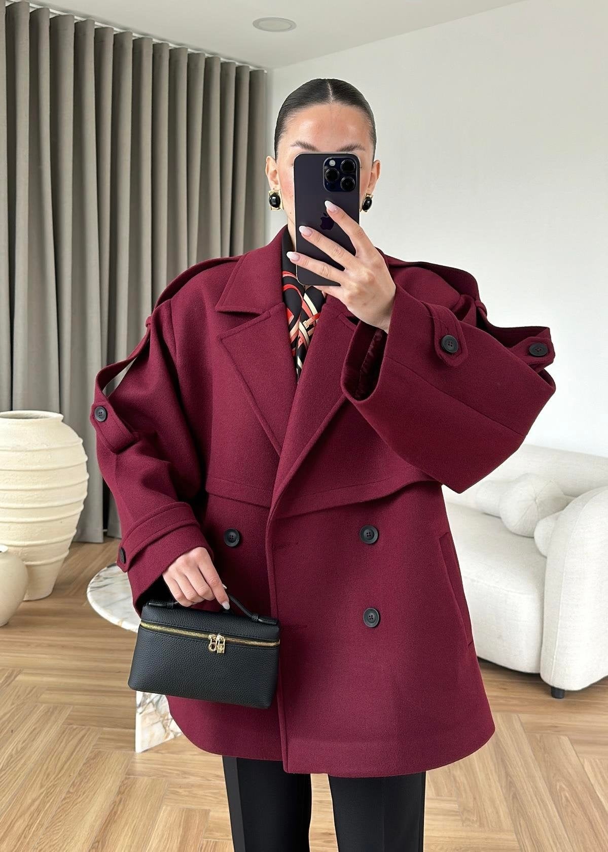 Ara Boy Kaşe Kaban BORDO